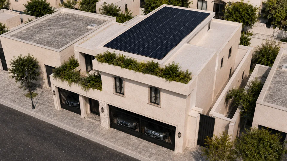 Segunda vista de la propuesta de celdas solares para la propiedad
